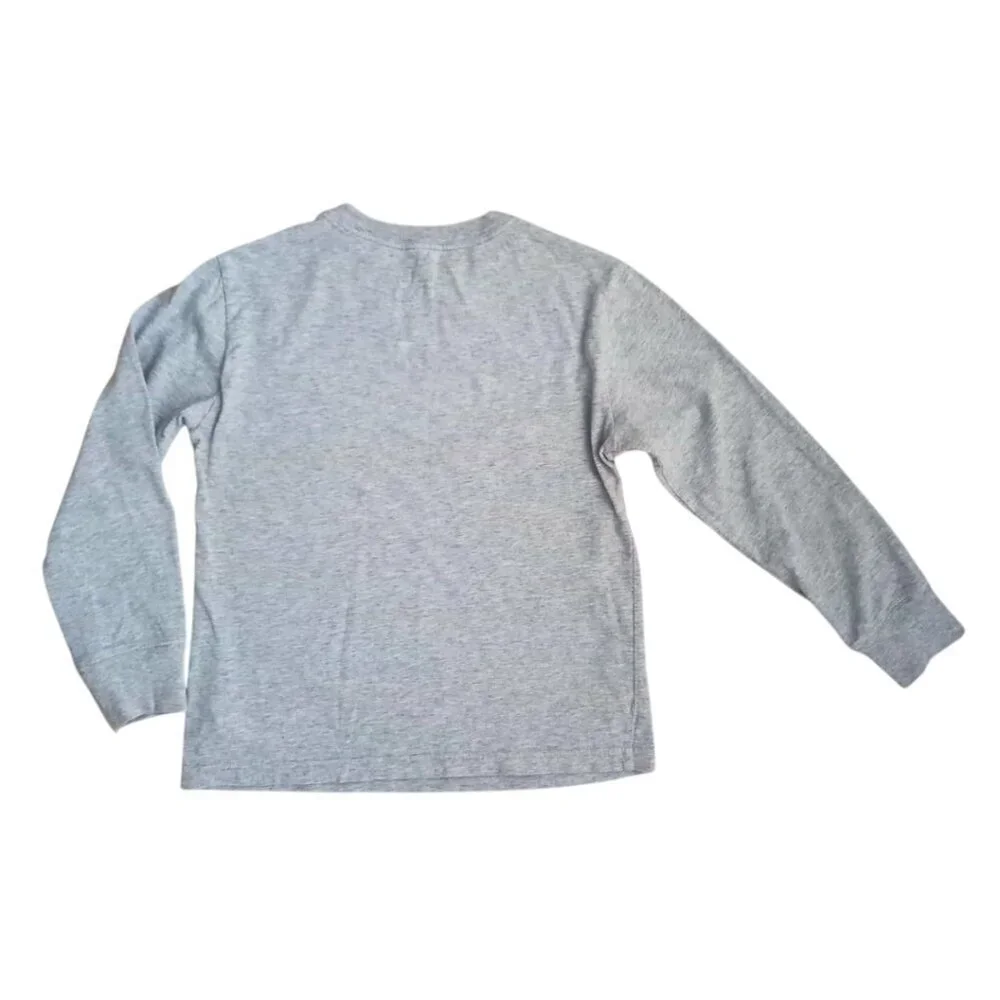 Ralph Lauren Kids Gray Long Sleeve Tee – Crewneck Logo Shirt, Size S (170/92A)